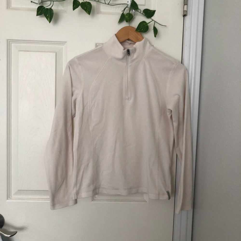 Columbia White Fleece Half Zip Sweater